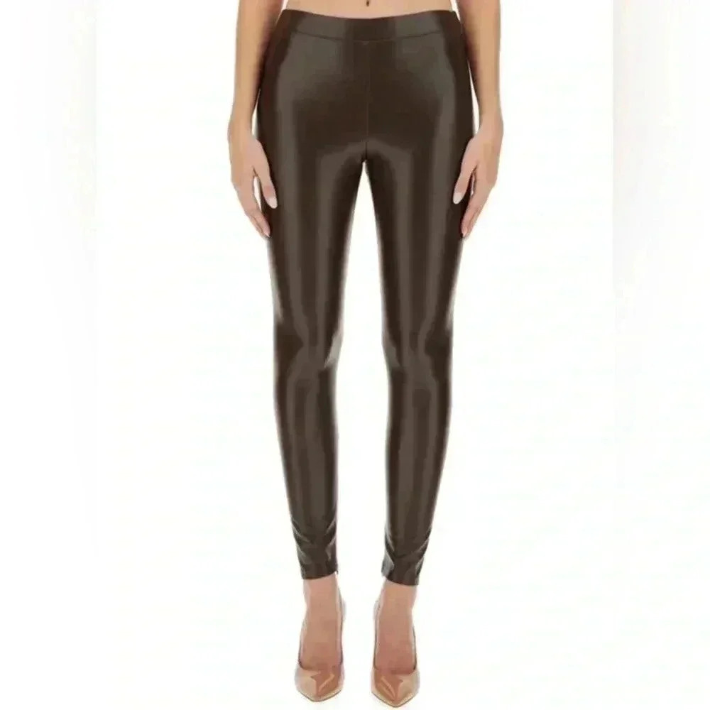 Michael kors black vegan leather stretch day 2 nite  trendy leggings ankle zip 0